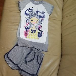 Girls tunic top w/shorts set